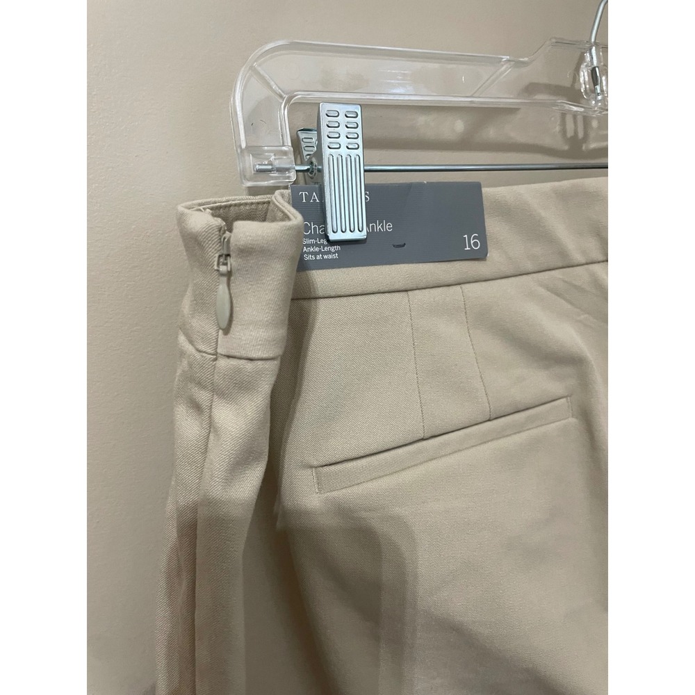 Talbots Chatham Ankle Pants Size 16 Beige Tan Slim Leg Trousers Office Casual - Picture 4 of 9